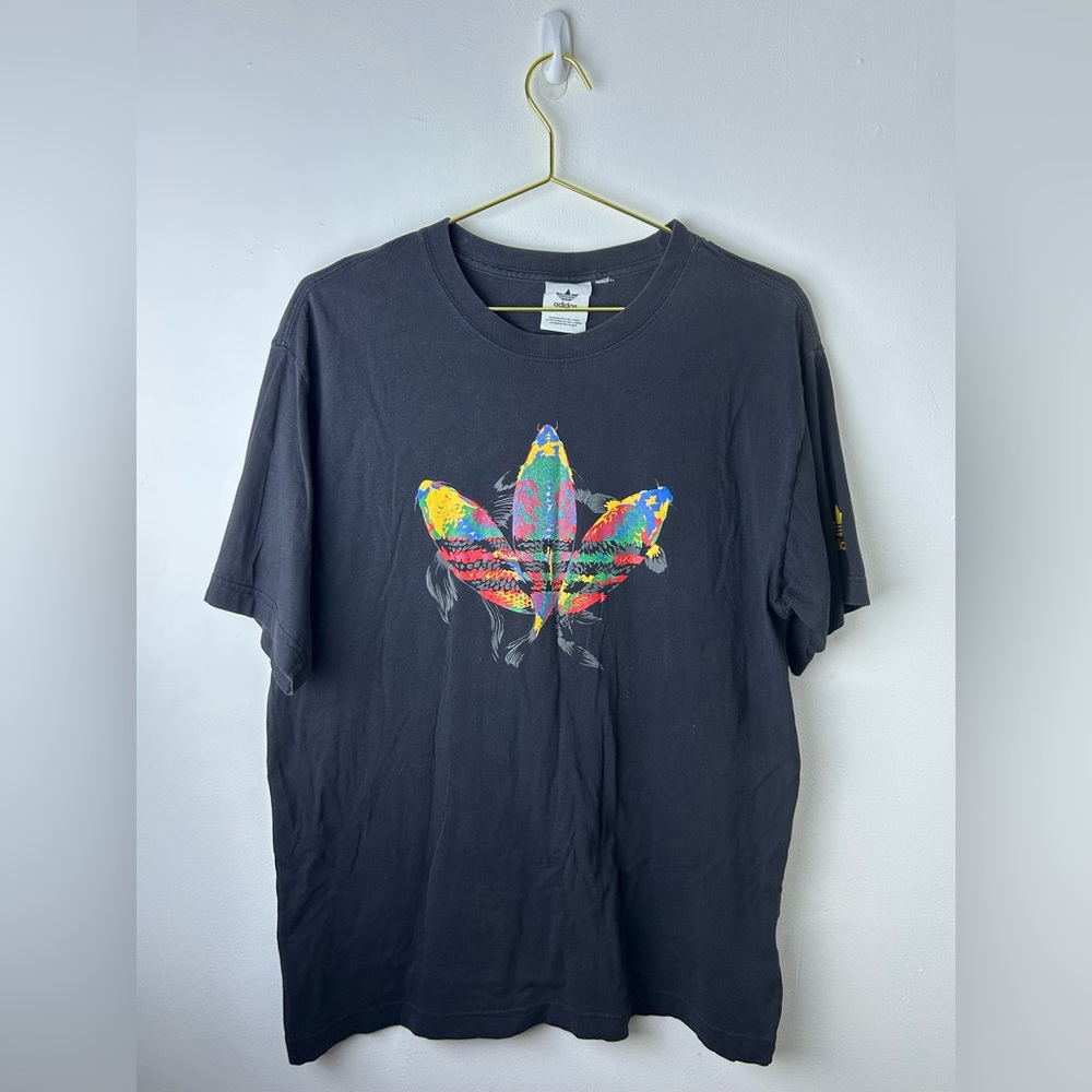 Adidas Black Tee with Colorful Graphic